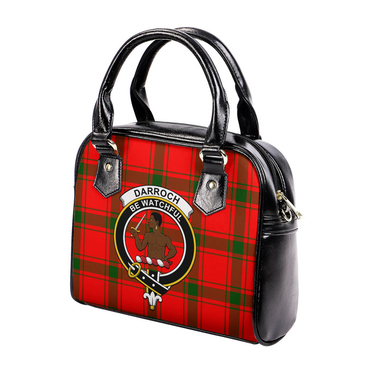 Darroch Tartan Shoulder Handbags with Family Crest - Tartanvibesclothing