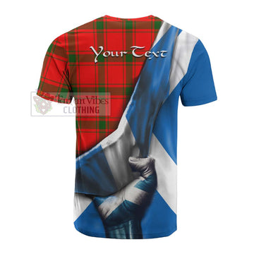 Darroch Tartan Cotton T-shirt with Family Crest Scotland Patriotic Style