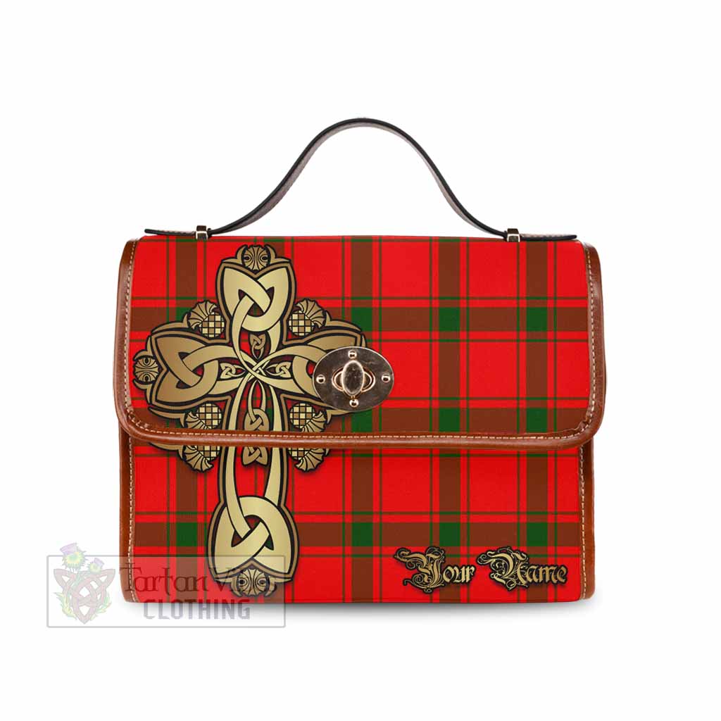 Tartan Vibes Clothing Darroch Tartan Waterproof Canvas Bag Golden Thistle Celtic Cross Style