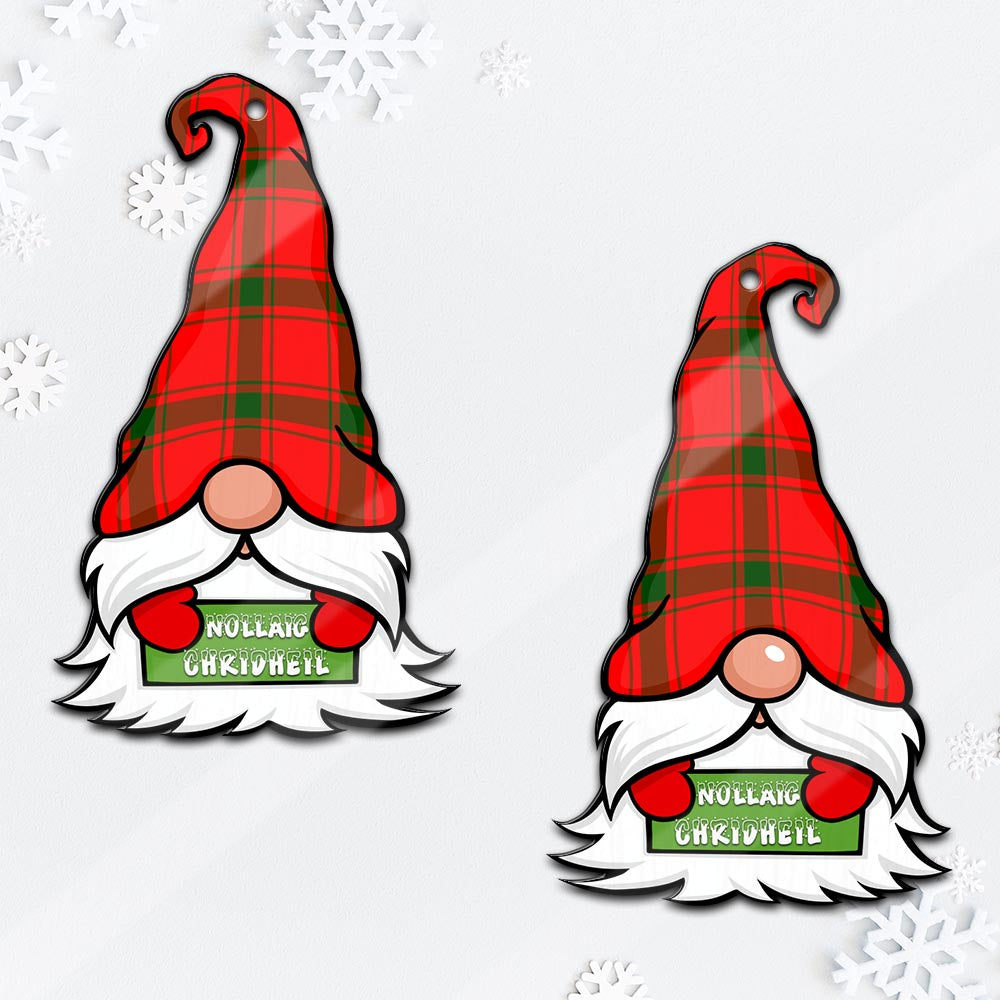 Darroch Gnome Christmas Ornament with His Tartan Christmas Hat Mica Ornament - Tartanvibesclothing