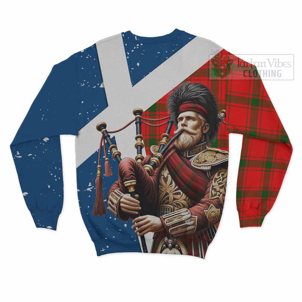 Darroch Tartan Sweatshirt with Family Crest Scottish Bagpiper Vibes - Tartan Vibes Clothing