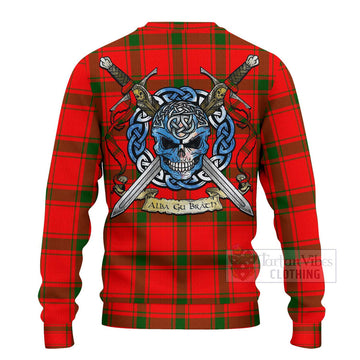 Darroch Tartan Ugly Sweater with Family Crest Celtic Skull Style