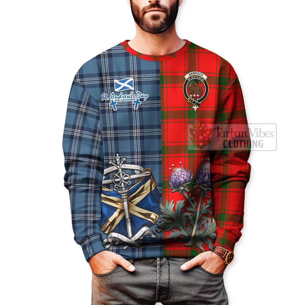 Tartan Vibes Clothing Darroch Tartan Sweatshirt Happy St. Andrew's Day Half Tartan Style