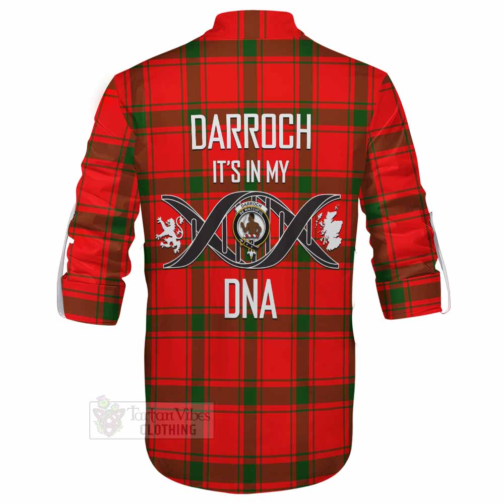 Tartan Vibes Clothing Darroch Tartan Ghillie Kilt Shirt with Family Crest DNA In Me Style