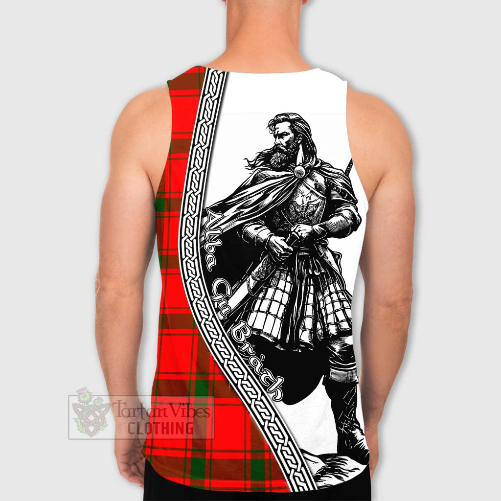 Tartan Vibes Clothing Darroch Tartan Clan Crest Men's Tank Top with Highlander Warrior Celtic Style