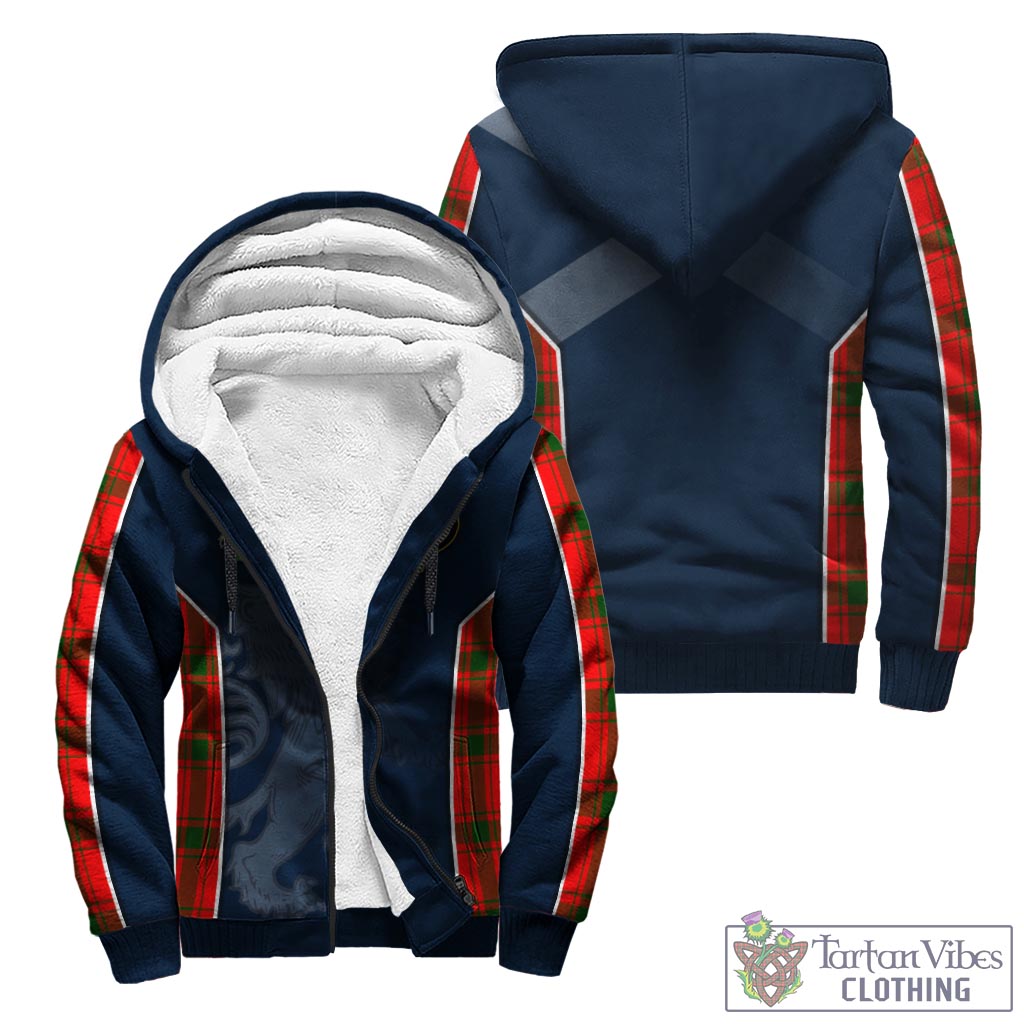 Tartan Vibes Clothing Darroch Tartan Sherpa Hoodie with Family Crest and Lion Rampant Vibes Sport Style