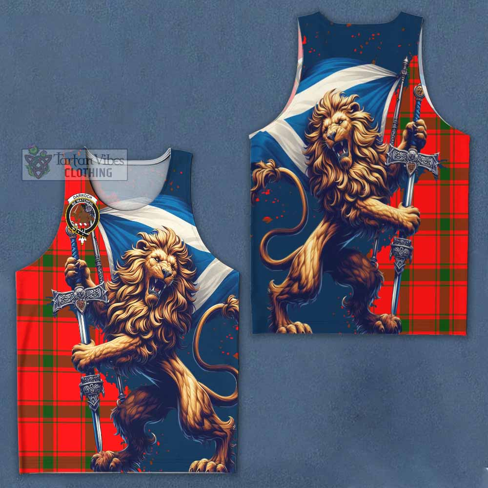 Tartan Vibes Clothing Darroch Tartan Family Crest Men's Tank Top with Scottish Majestic Lion