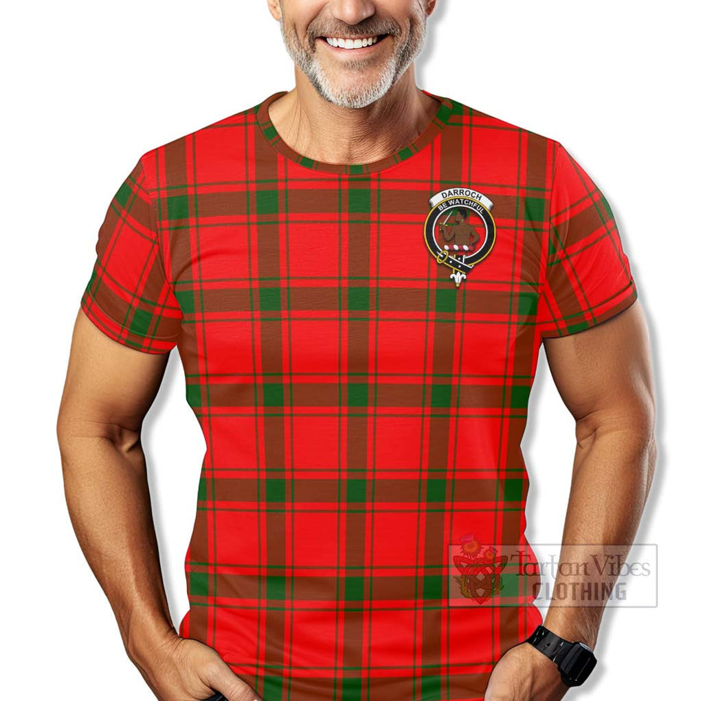 Tartan Vibes Clothing Darroch Tartan T-Shirt with Family Crest Celtic Skull Style