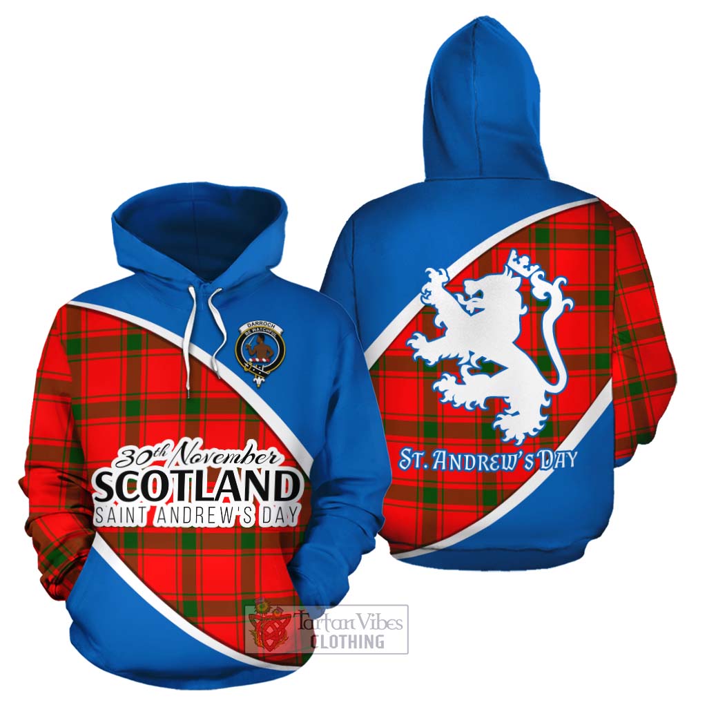 Tartan Vibes Clothing Darroch Family Crest Tartan Cotton Hoodie Celebrate Saint Andrew's Day in Style