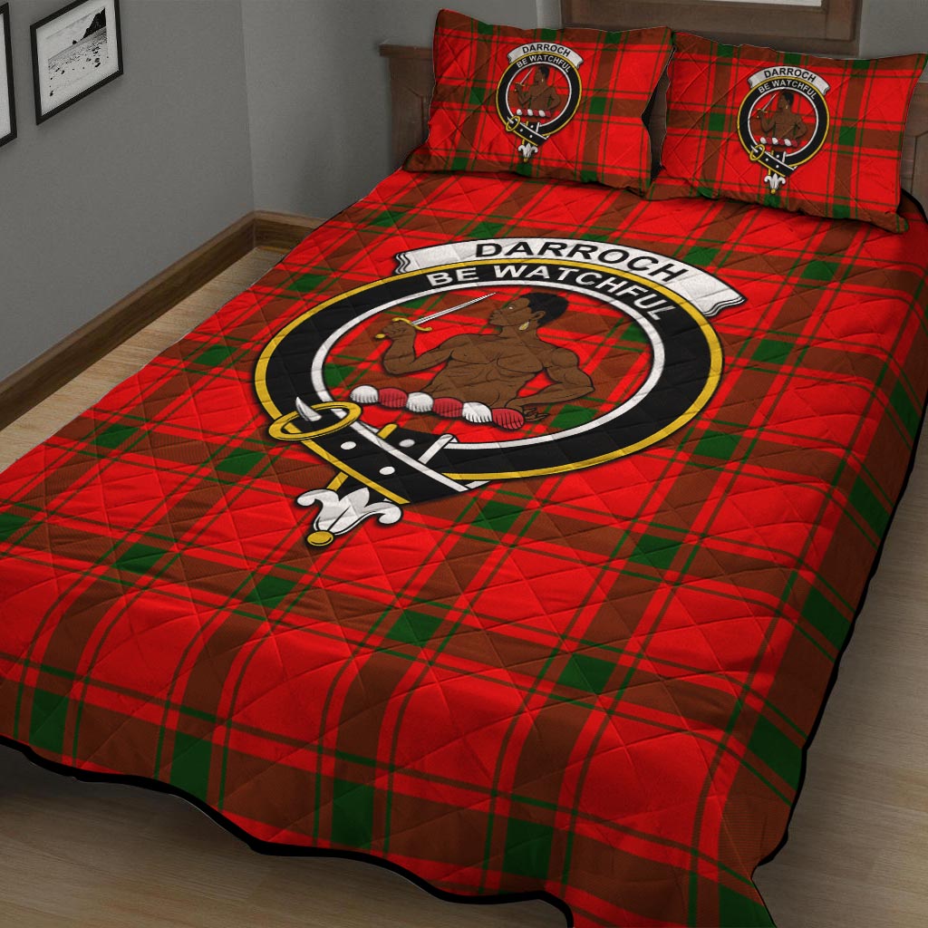 Darroch Tartan Quilt Bed Set with Family Crest - Tartanvibesclothing