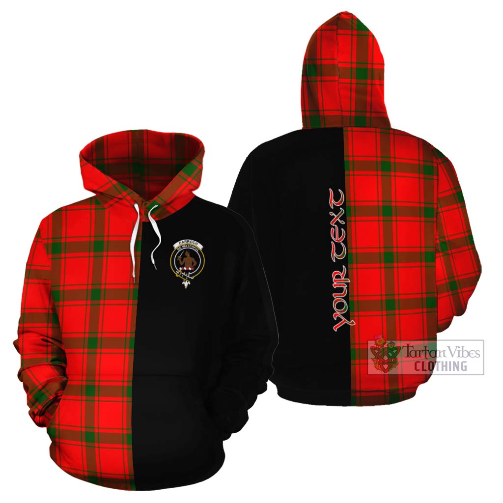 Tartan Vibes Clothing Darroch Tartan Cotton Hoodie with Family Crest and Half Of Me Style