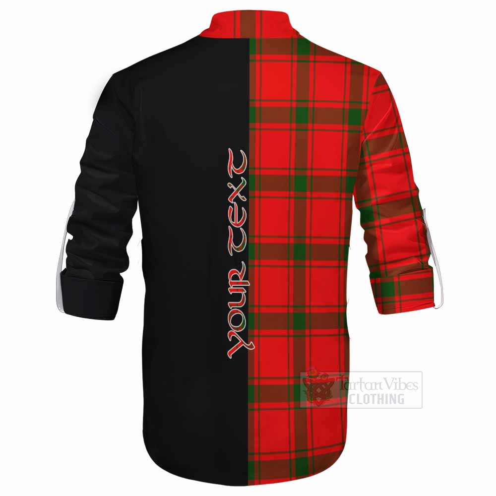 Tartan Vibes Clothing Darroch Tartan Ghillie Kilt Shirt with Family Crest and Half Of Me Style