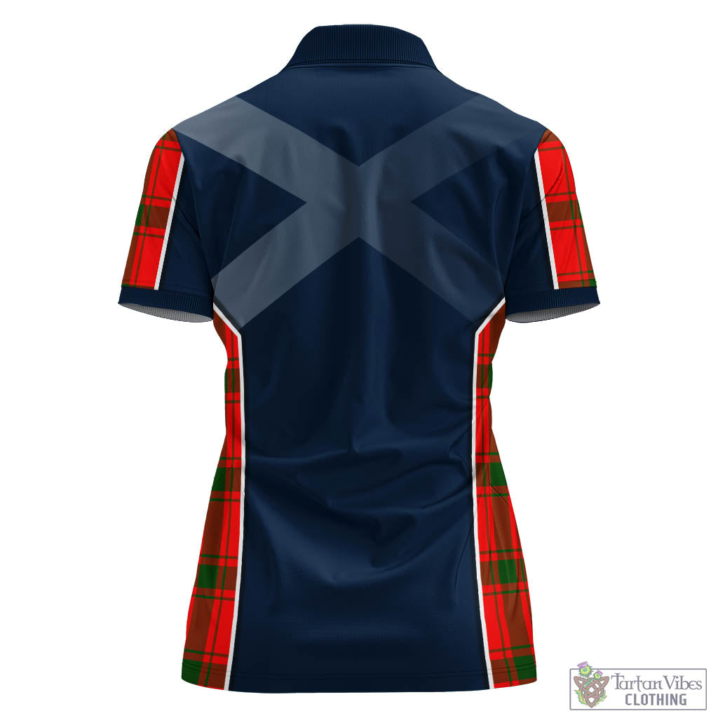 Tartan Vibes Clothing Darroch Tartan Women's Polo Shirt with Family Crest and Scottish Thistle Vibes Sport Style