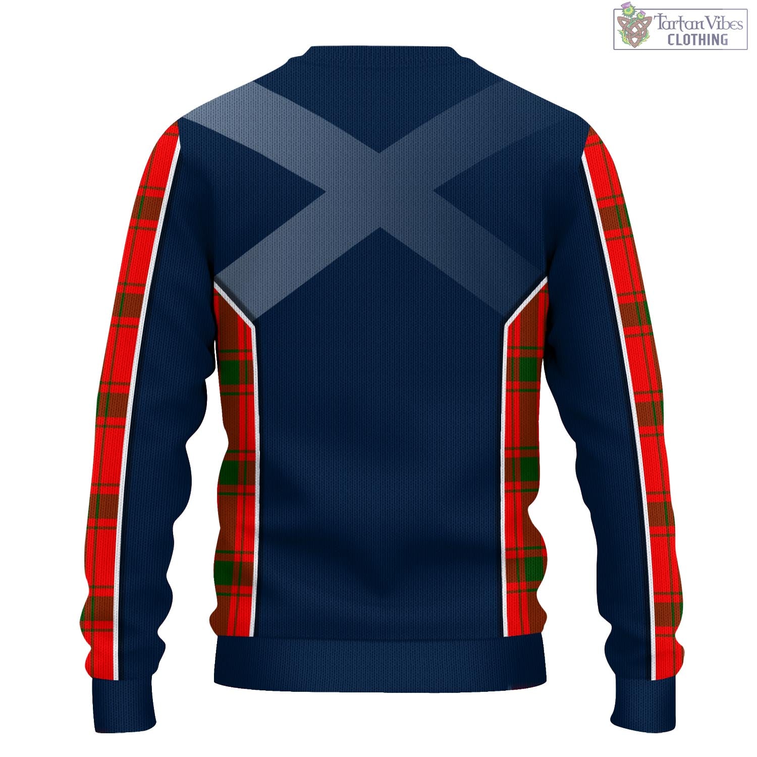 Tartan Vibes Clothing Darroch Tartan Knitted Sweatshirt with Family Crest and Scottish Thistle Vibes Sport Style