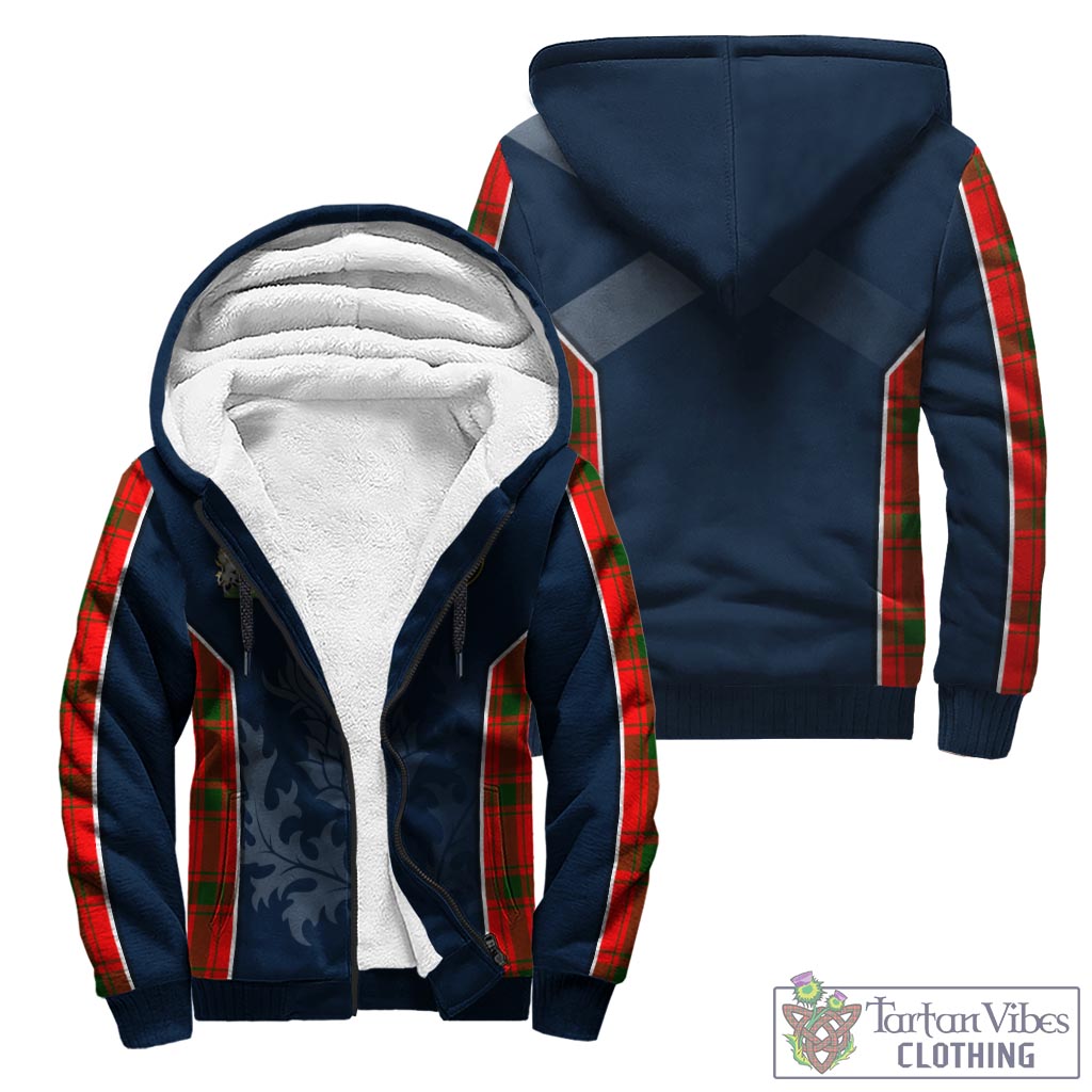 Tartan Vibes Clothing Darroch Tartan Sherpa Hoodie with Family Crest and Scottish Thistle Vibes Sport Style