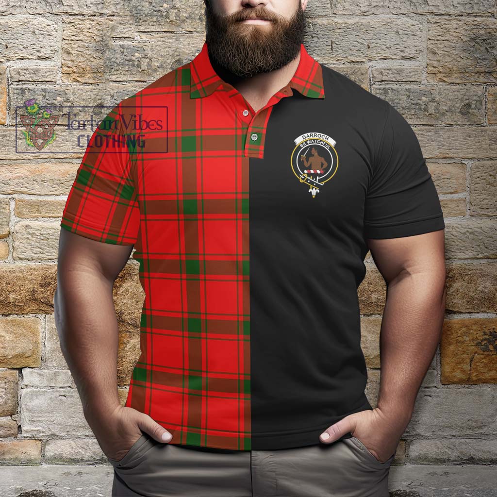 Tartan Vibes Clothing Darroch Tartan Polo Shirt with Family Crest and Half Of Me Style