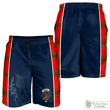 Darroch Tartan Men's Shorts with Family Crest and Scottish Thistle Vibes Sport Style