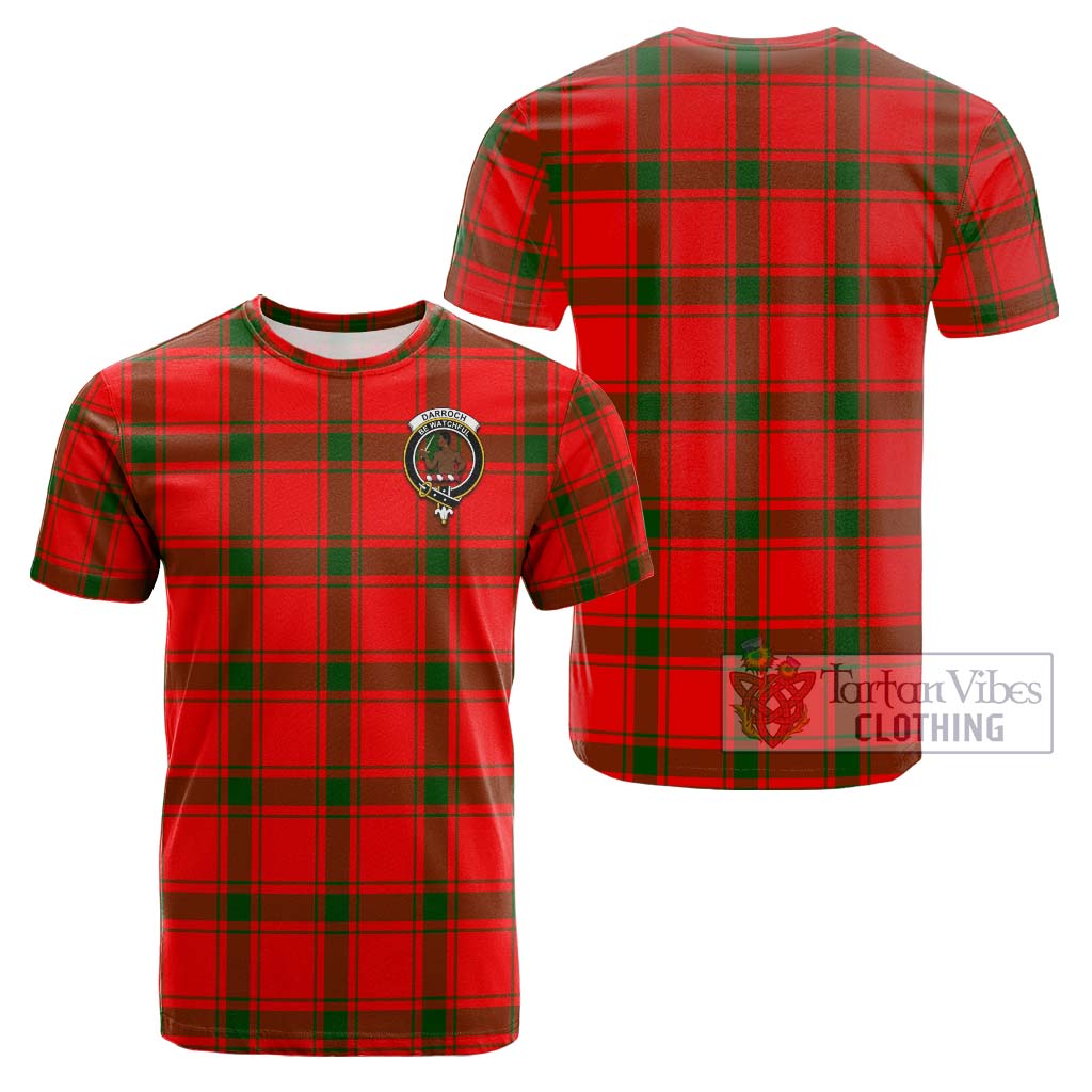 Tartan Vibes Clothing Darroch Tartan Cotton T-Shirt with Family Crest