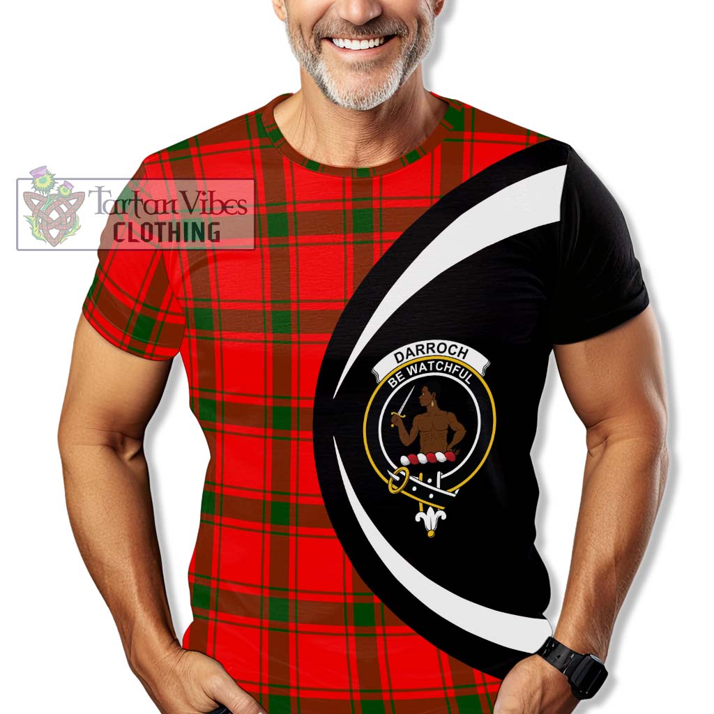 Tartan Vibes Clothing Darroch Tartan T-Shirt with Family Crest Circle Style