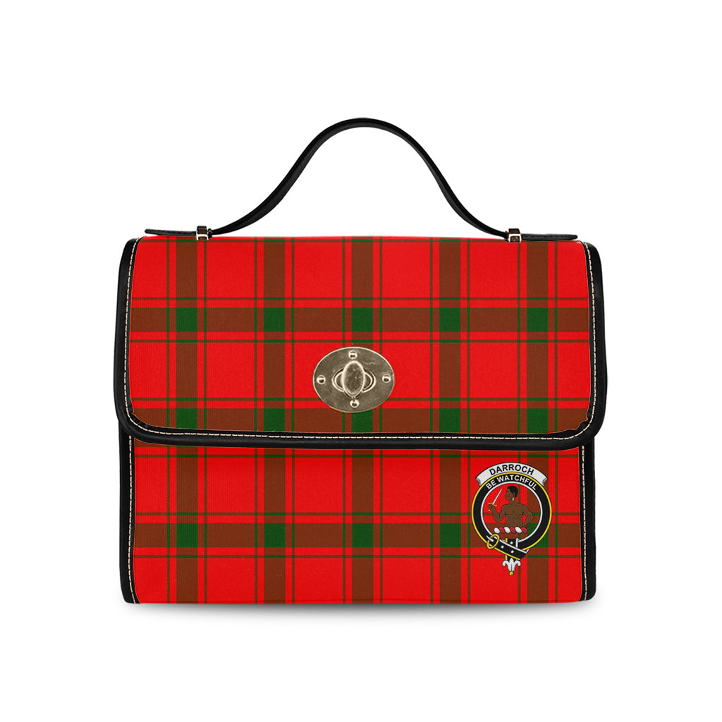 darroch-tartan-leather-strap-waterproof-canvas-bag-with-family-crest