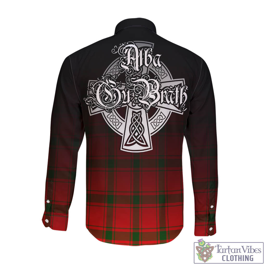 Tartan Vibes Clothing Darroch Tartan Long Sleeve Button Up Featuring Alba Gu Brath Family Crest Celtic Inspired