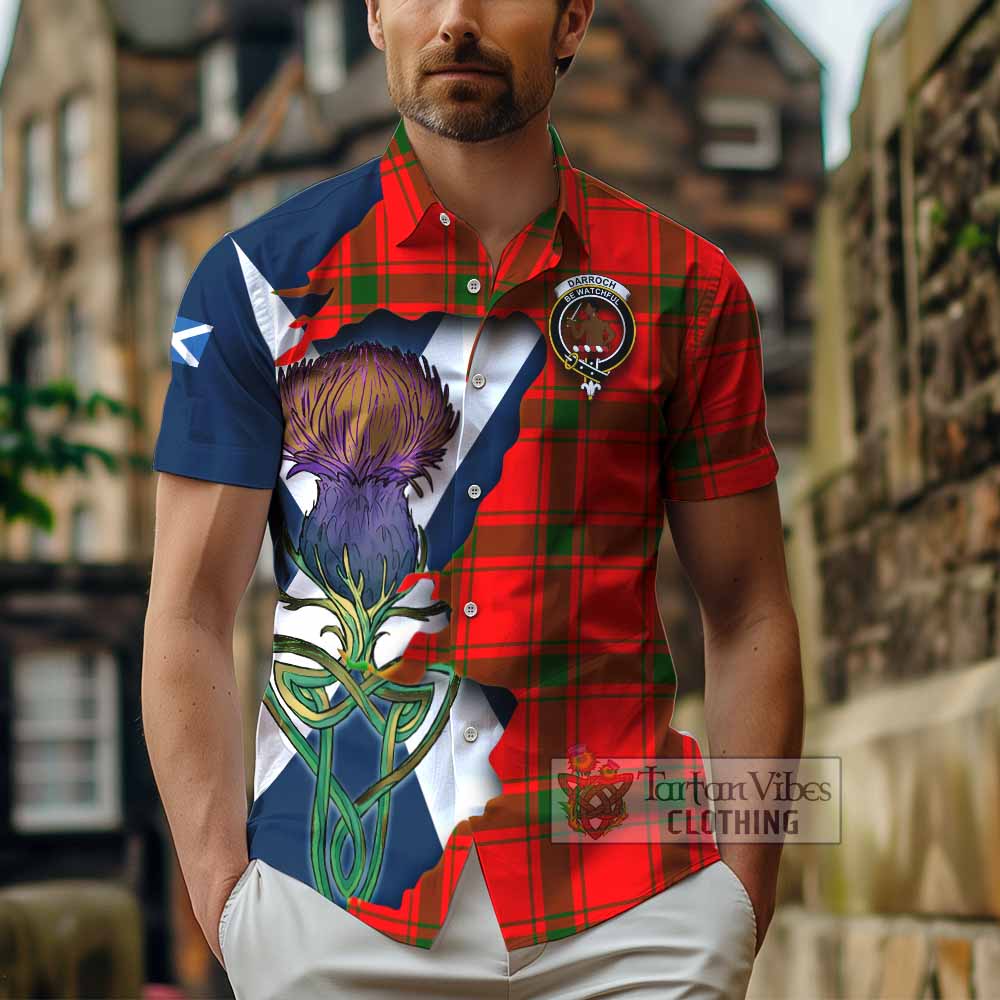 Darroch Tartan Family Crest Hawaiian Shirt Scottish Thistle Celtic Inspired - Tartan Vibes Clothing