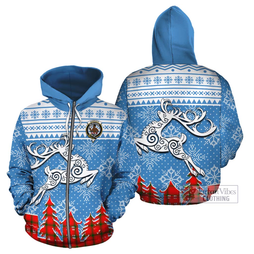 Tartan Vibes Clothing Darroch Clan Christmas Cotton Hoodie Celtic Reindeer Style