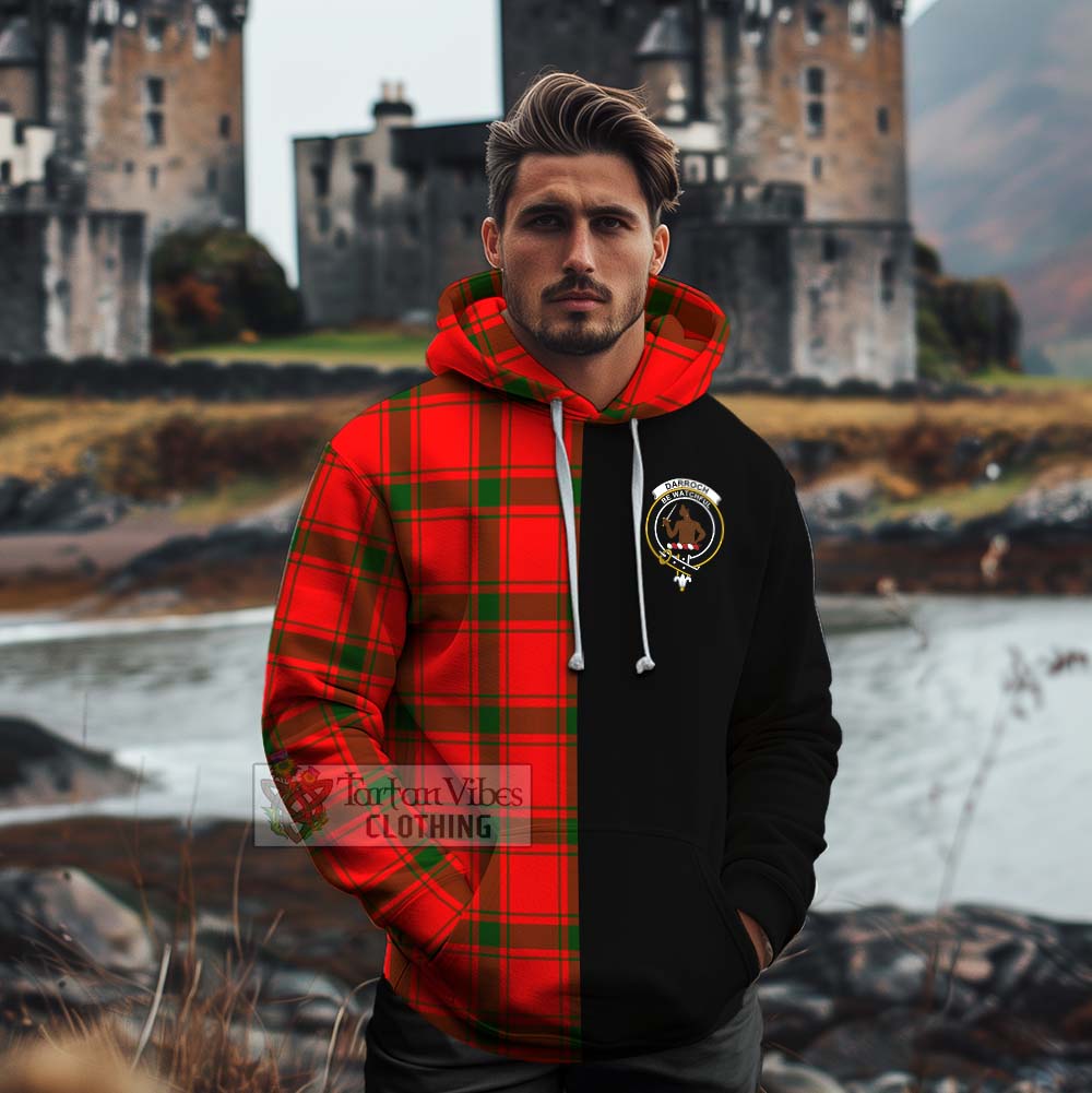 Tartan Vibes Clothing Darroch Tartan Cotton Hoodie with Family Crest and Half Of Me Style