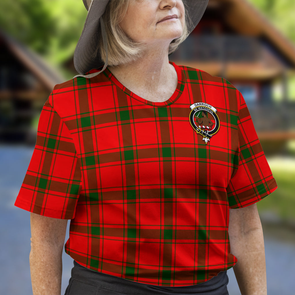 Darroch Tartan T-Shirt with Family Crest - Tartan Vibes Clothing