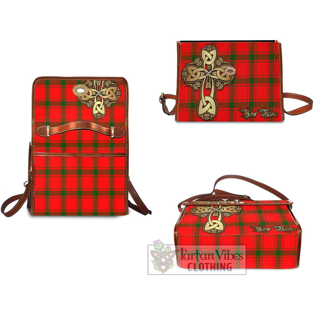 Tartan Vibes Clothing Darroch Tartan Waterproof Canvas Bag Golden Thistle Celtic Cross Style