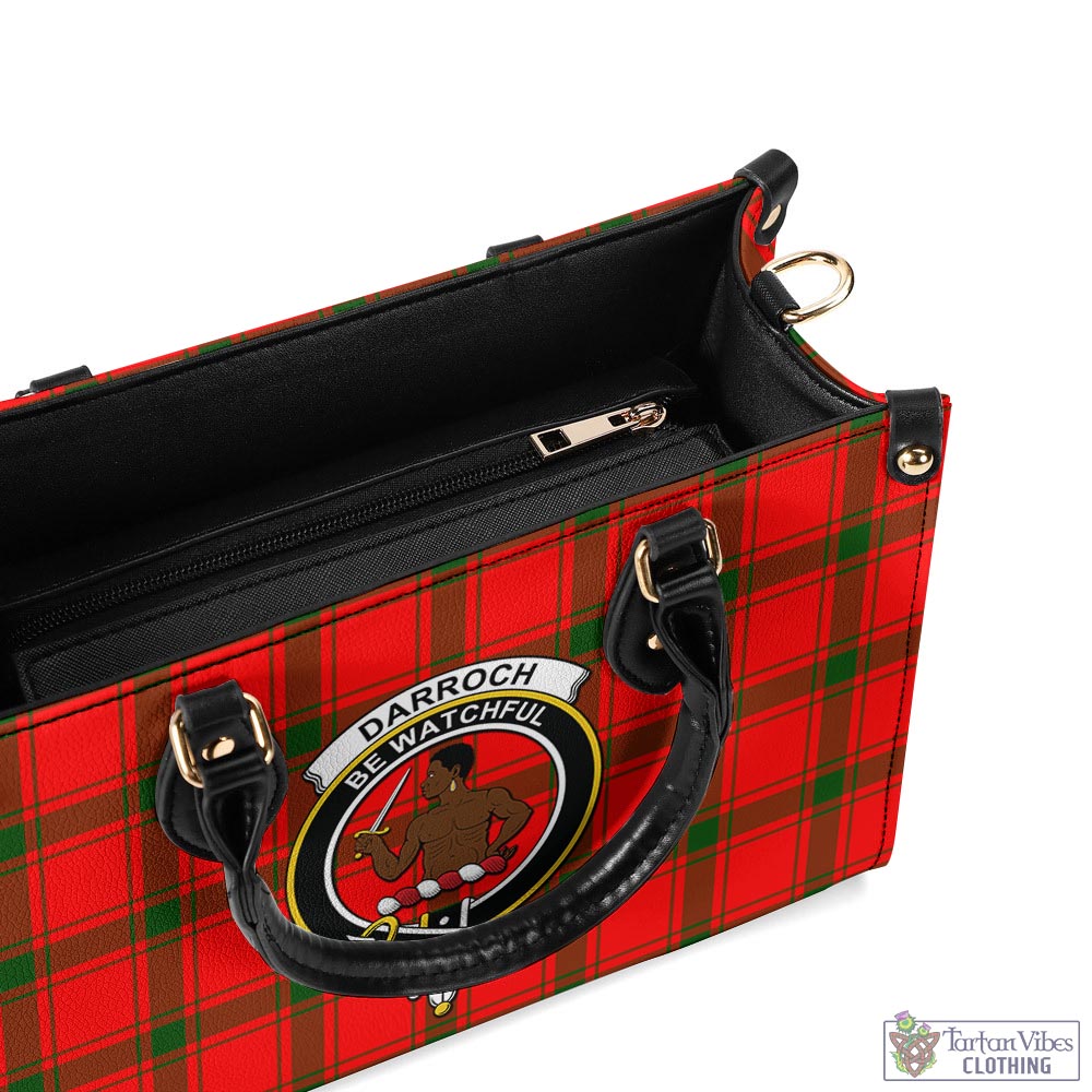 Tartan Vibes Clothing Darroch Tartan Luxury Leather Handbags with Family Crest