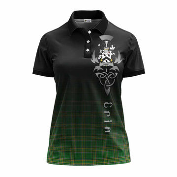 Daunt Irish Clan Women's Polo Shirt with Coat of Arms Erin Go Bragh Celtic Inspired Women - Tartan Vibes Clothing