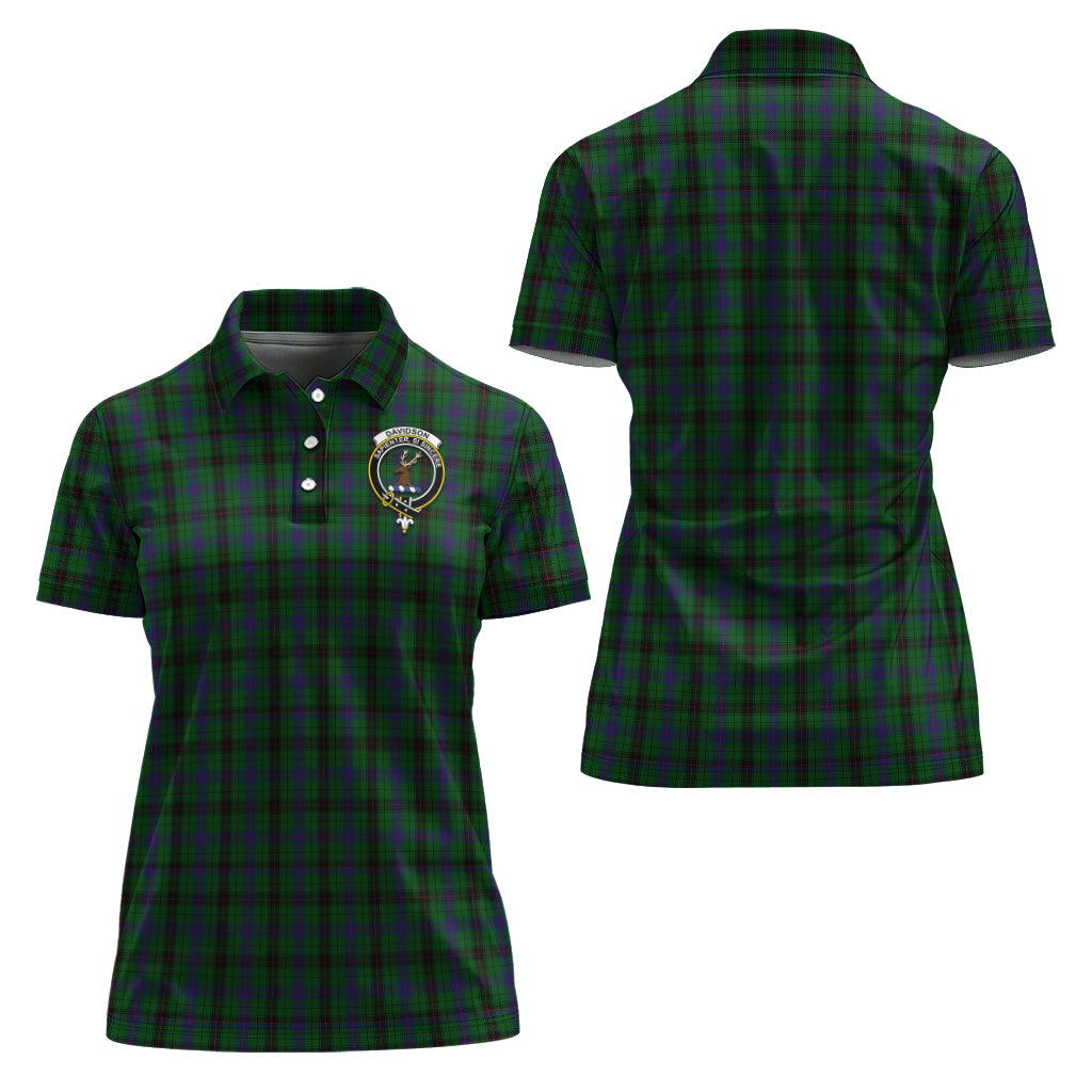 davidson-tartan-polo-shirt-with-family-crest-for-women