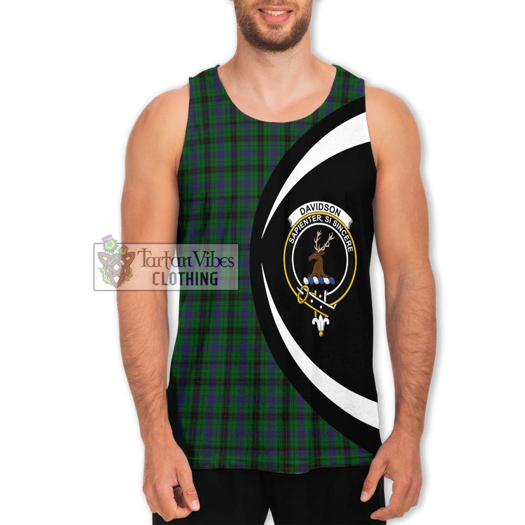 Davidson Tartan Men's Tank Top with Family Crest Circle Style Men - Tartan Vibes Clothing