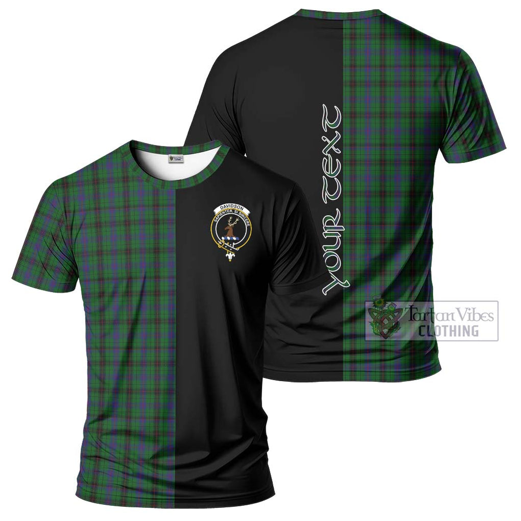 Davidson Tartan T-Shirt with Family Crest and Half Of Me Style Kid's Shirt - Tartanvibesclothing Shop