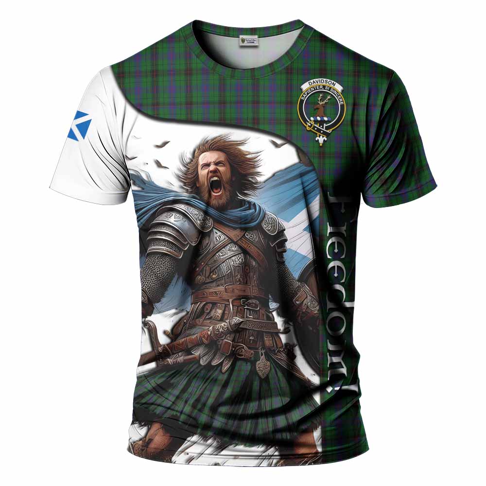 Davidson Crest Tartan T-Shirt Inspired by the Freedom of Scottish Warrior