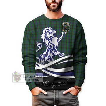 Davidson Tartan Sweatshirt with Alba Gu Brath Regal Lion Emblem Unisex - Tartan Vibes Clothing