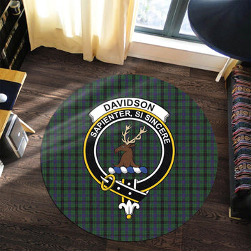 Davidson Tartan Round Rug with Family Crest