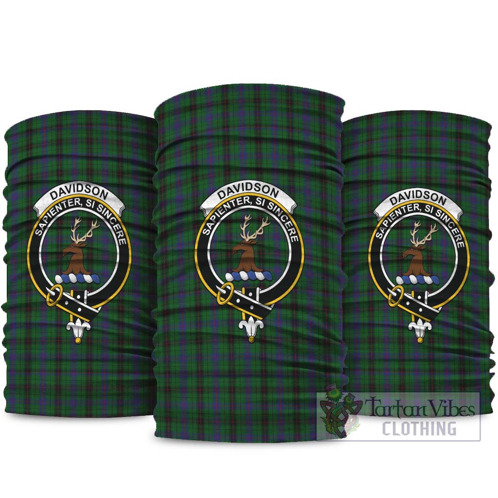 Davidson Tartan Neck Gaiters, Tartan Bandanas, Tartan Head Band with Family Crest