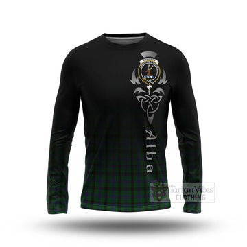 Davidson Tartan Long Sleeve T-Shirt Featuring Alba Gu Brath Family Crest Celtic Inspired