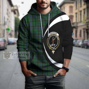 Davidson Tartan Hoodie with Family Crest Circle Style