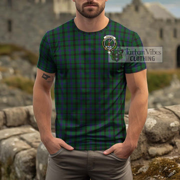 Davidson Tartan Cotton T-Shirt with Family Crest