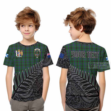 Davidson Crest Tartan Kid T-Shirt with New Zealand Silver Fern Half Style