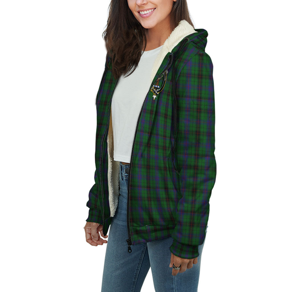 Davidson Tartan Sherpa Hoodie with Family Crest Unisex - Tartan Vibes Clothing