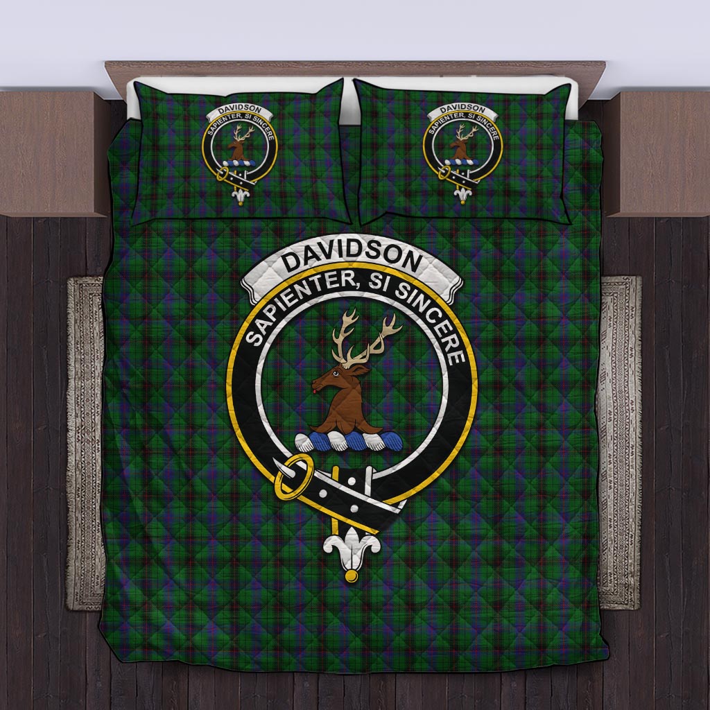 Davidson Tartan Quilt Bed Set with Family Crest Twin - Tartan Vibes Clothing