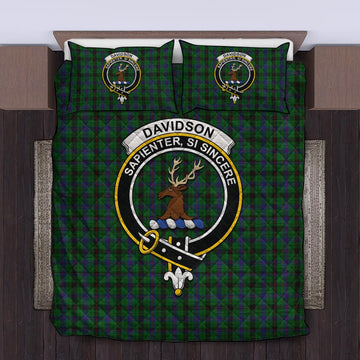 Davidson Tartan Quilt Bed Set with Family Crest