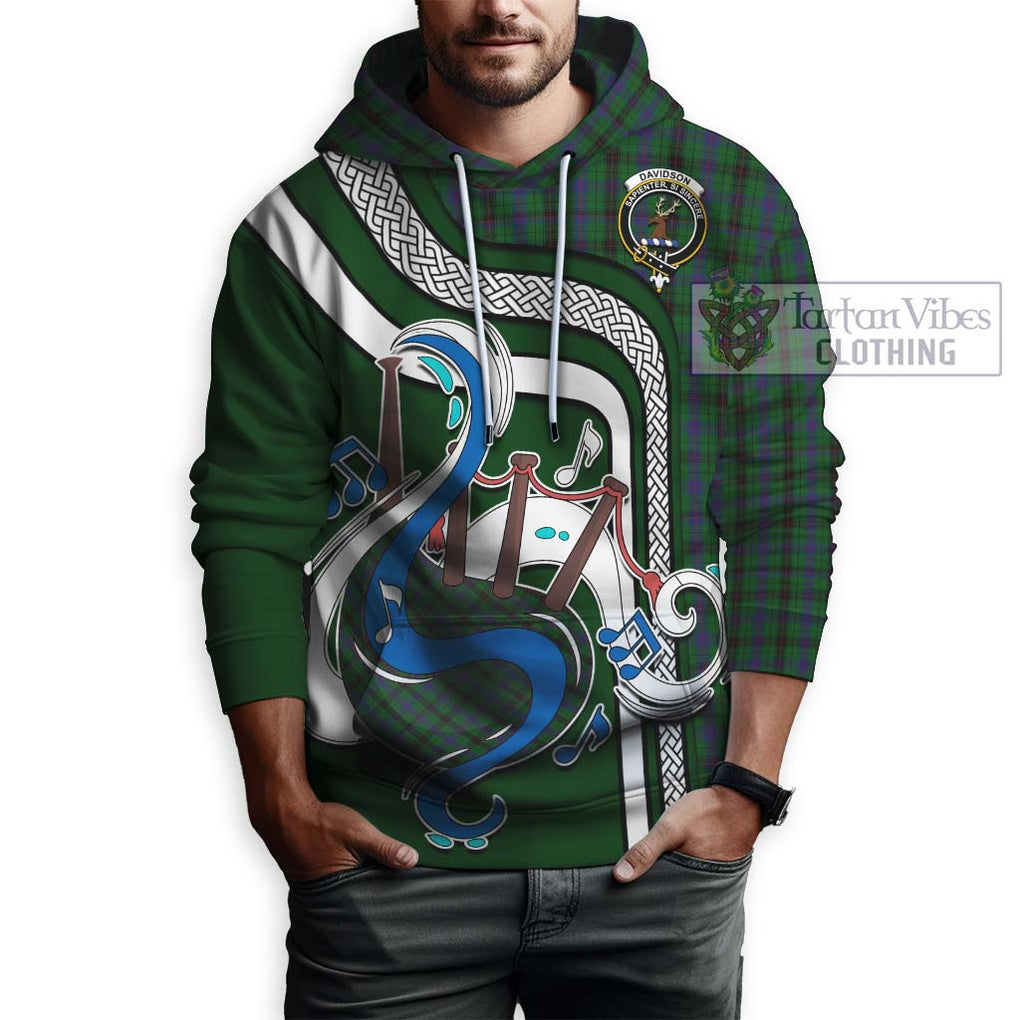 Davidson Tartan Hoodie with Epic Bagpipe Style Zip Hoodie - Tartanvibesclothing Shop