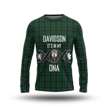 Davidson Tartan Long Sleeve T-Shirt with Family Crest DNA In Me Style