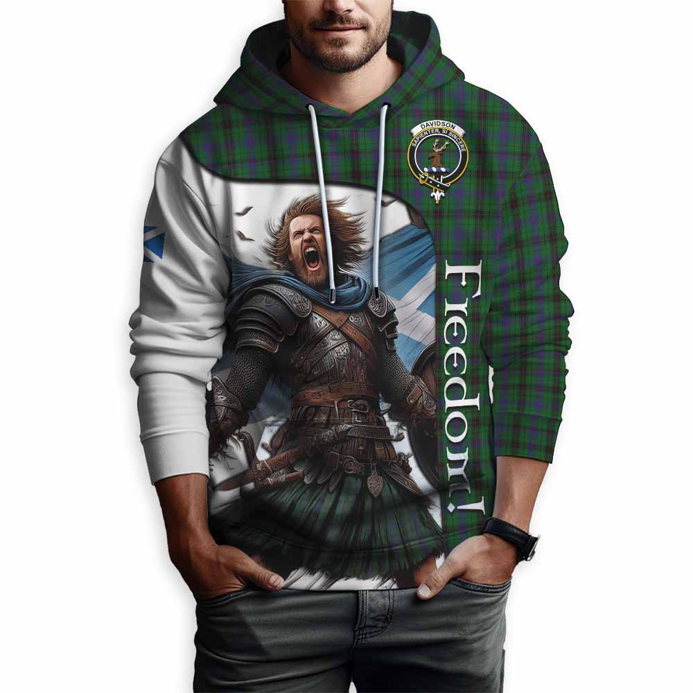 Tartan Vibes Clothing Davidson Crest Tartan Hoodie Inspired by the Freedom of Scottish Warrior