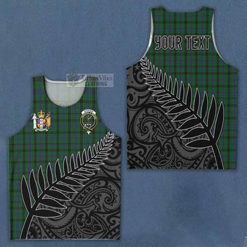 Davidson Crest Tartan Men's Tank Top with New Zealand Silver Fern Half Style Men - Tartan Vibes Clothing